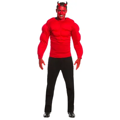 Shirt Muskel-Attrappe Teufel für Herren