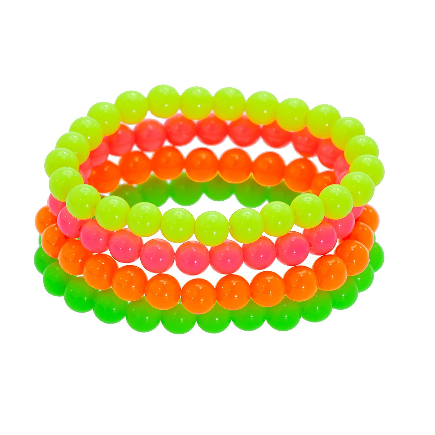 Perlen-Armbänder Neon, 4 Stück Image