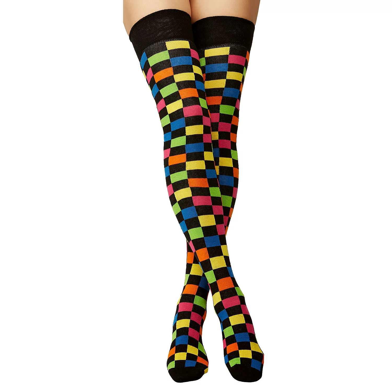 Overknee-Strümpfe Karo, bunt Image