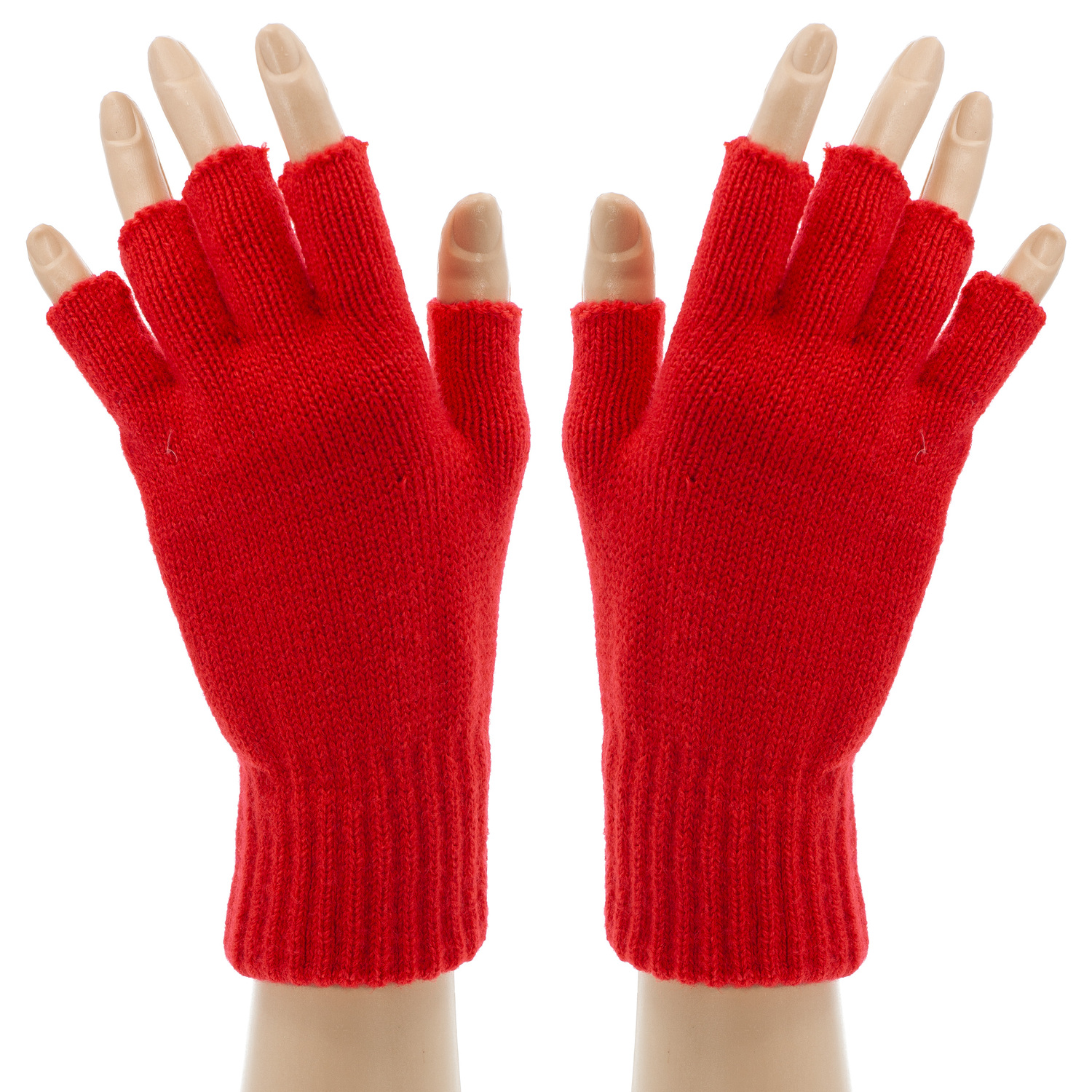 Mitaines en maille, rouge