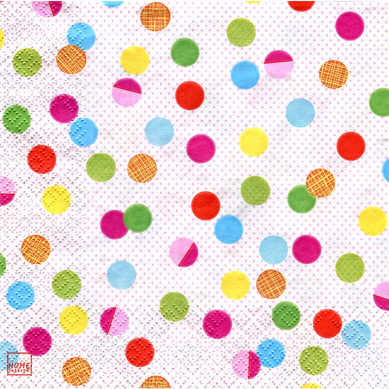 Serviettes en papier "pois multicolores", 33 x 33 cm, 20 serviettes