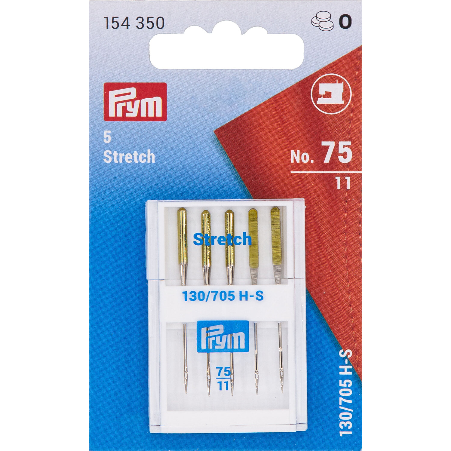 Prym Nähmaschinennadeln Stretch, Stärke: 75, Inhalt: 5 Stück