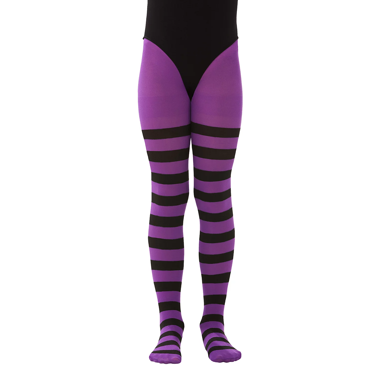 Kinder-Ringelstrumpfhose, lila/schwarz Image