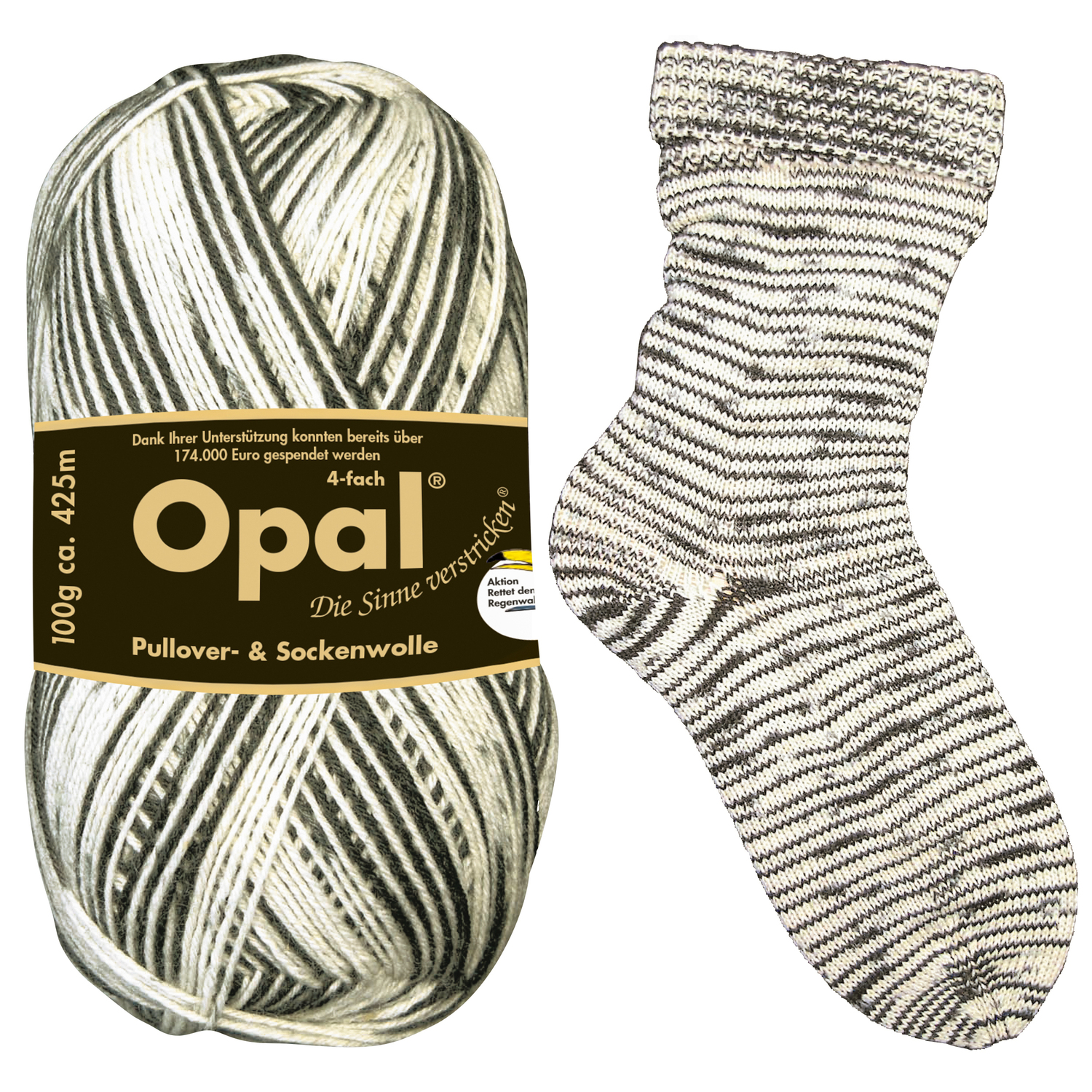 Opal Sockenwolle Regenwald – Zebra