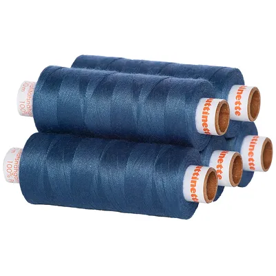 buttinette Universal-Nähgarn, Stärke: 100, 5er-Pack, jeans Image