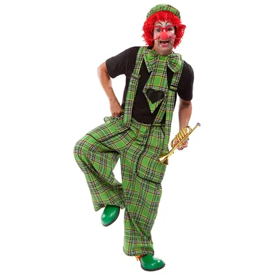 buttinette Clown-Latzhose und Riesenkrawatte, unisex, grün-color