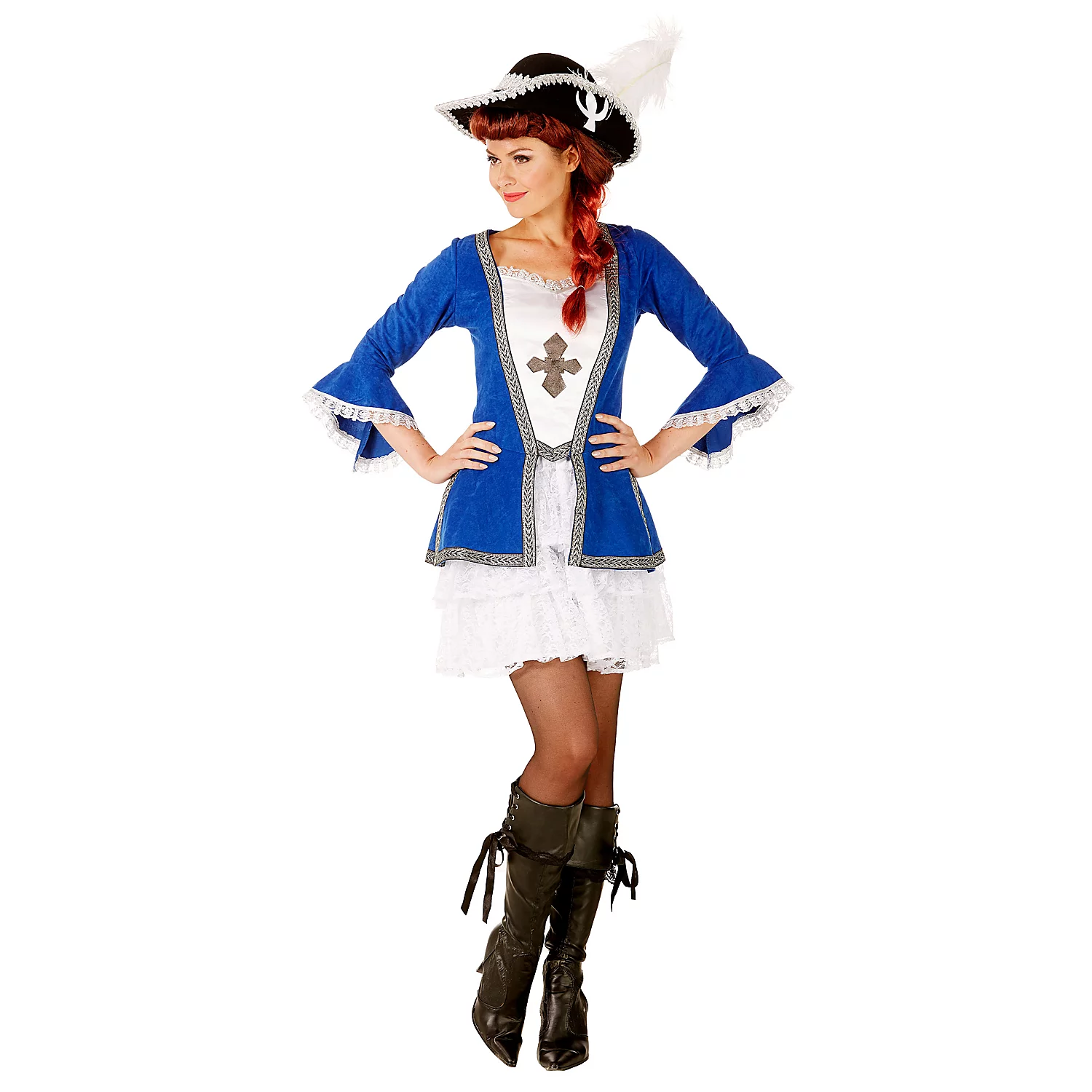 buttinette Musketier-Kostüm für Damen, blau/weiß Image