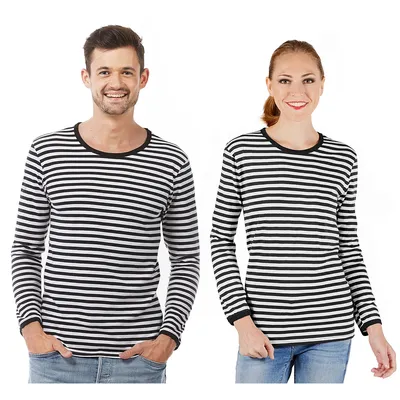 Langärmeliges Ringelshirt Black Stripes unisex