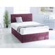 Crushed Velvet Divan Bed | Memory Foam Spring Mattress | Matching Plain Headboard (Purple, 3FT- 0 Drawer)