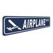 Lizton Sign Shop, Inc Airplane Street Aluminum Sign Aluminum in Blue/Gray/White | 6 H x 24 W x 0.06 D in | Wayfair JW0068-A624