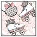 Oliver Gal Skates & Style - Graphic Art on Canvas in Gray/Pink/White | 24 H x 24 W x 1.5 D in | Wayfair 38814_24x24_CANV_WFL