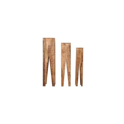 Möbilia Blumenhocker 3er-Set | aus Mango-Holz | B 25 x T 25 x H 100 cm | natur | 22020005 | Serie BLUMENHOCKER