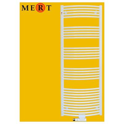 Standard Badheizkörper, Weiss, gebogen, Mittel- und Seitenanschluss, 60 x 80 cm - Chrom - Mert Image