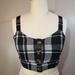 American Eagle Outfitters Tops | 2/$15 American Eagle Button Plaid Crop Tank | Color: Black/Gray | Size: M