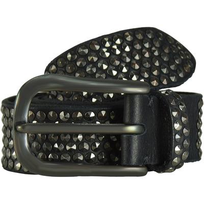 b.belt Nietengürtel Leder 85 cm Schwarz Herren