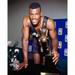 David Robinson San Antonio Spurs Unsigned with 1994-95 MVP Trophy Photograph