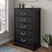 Canora Grey Lalonde 5 Drawer Chest Wood in Black | 48 H x 32 W x 18 D in | Wayfair 27F9609A67194DF598F3615036157B1B