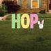 The Holiday Aisle® 4 Piece Easter HOP Yard Letters w/ Easter Bunny, Includes Metal Garden Stakes Plastic in Green/Yellow | Wayfair