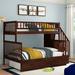 Twin Over Full Solid Wood Standard Bunk Bed w/ Trundle by Three Posts™ Baby & Kids( Wood in Brown, Size 66.0 H x 56.63 W x 93.13 D in | Wayfair
