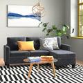 Gray Sectional - Zipcode Design™ Almeta 77" Wide Reversible Sofa & Chaise w/ Ottoman Polyester | 33 H x 77 W x 49.5 D in | Wayfair