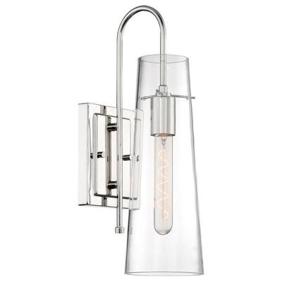 Nuvo Lighting 67413 - 1 Light 120 volt Polished Nickel Clear Glass Shade Wall Sconce (ALONDRA 1 LIGHT WALL SCONCE)