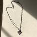 American Eagle Outfitters Jewelry | Aeo Heart Cz, Two Tone Necklace | Color: Black/Silver | Size: 16-18”