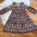 American Eagle Outfitters Dresses | Americaneagle Long Sleeve Open Shoulder Boho Dress | Color: Brown/Red | Size: Xxs