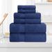 Charlton Home® Keewatin Zero Twist 6 Piece 100% Cotton Towel Set in Blue/Black | 30 W in | Wayfair CHLH4344 30347837