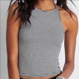American Eagle Outfitters Tops | Aeo Nwot Halter Striped Top | Color: Black/White | Size: L