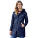Columbia Women's Heavenly Long Hooded Jacket (Size 3X) Dark Nocturnal, Polyester