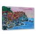 ArtWall Manarola Cinque Terre Dream Gallery Wrapped Canvas in Blue/Pink | 12 H x 18 W x 2 D in | Wayfair 0ble189a1218w