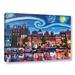 ArtWall Starry Night Over Amsterdam Canal Gallery Wrapped Canvas Metal | 32 H x 48 W x 2 D in | Wayfair 0ble221a3248w