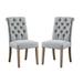 Charlton Home® Burnard Tufted Solid Back Side Chair Wood/Upholstered/Fabric in Gray | 39 H x 19.3 W x 25.59 D in | Wayfair