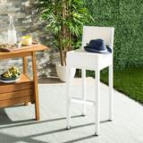 Mercer41 Ousley 30" Patio Bar Stool Wicker/Rattan in White | 38 H x 13 W x 18 D in | Wayfair CB0A66437D96420C972E5BEB735DA226