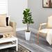 Mistana™ Artificial Fiddle Leaf Fig Tree in Planter Metal in White | 48 H x 18 W x 16 D in | Wayfair 418E18C390F9442AB54F5F8BD2DC0F18