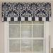 Rosdorf Park Damore 50"W Damask Window Valance Polyester/Linen/Cotton Blend in Blue | 17 H x 50 W x 3 D in | Wayfair
