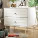 Everly Quinn Stahr 2 - Drawer Nightstand Wood in White | 24 H x 27 W x 18 D in | Wayfair 098E879F5DEF4B9DB68F87807AB1D88B
