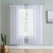 Charlton Home® Speers Solid Sheer Tab Top Curtain Panels Polyester in White/Brown | 95 H in | Wayfair 930D9A3EF2E0454AB15F1D4A0A35F80F