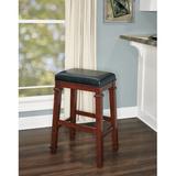 Charlton Home® Sandie Sturdy Wood Backless Stool Wood/Upholstered in Black | 31 H x 21 W x 15 D in | Wayfair 56593741C0274D079FF0D35EFDFFC787