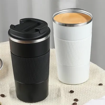 Tasse à café Portable en acier inoxydable 380 de 510ml/304 ml avec étui antidérapant tasse Thermos