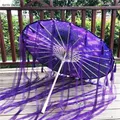 Parapluie en papier huilé Hanfu pour femme accessoire de photographie ruban anti-pluie glands