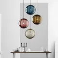 Lampe LED Suspendue au Design Nordique Moderne, Boule de Verre, Luminaire Décoratif d'Nik, Idéal pour une Chambre à Coucher, un Salon ou un Magasin