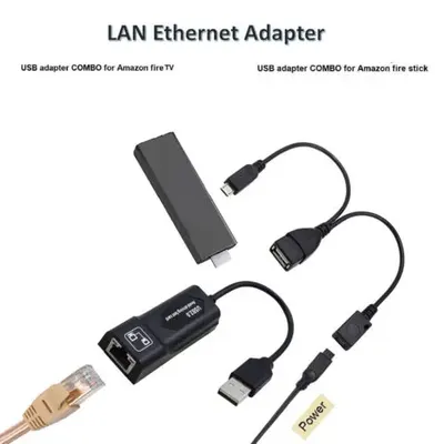 Adaptateur Ethernet avec câble vidéo allergique USB 2 AMAZON GEN pour LAN FIRE ou THE 3 2 STOP