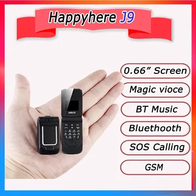 Mini téléphone portable J9 Flip 0.66 pouces téléphone portable le plus petit sans fil numéroteur