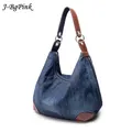 Grand sac à main en denim pour dames grand sac à bandoulière de luxe sac à main en jean bleu