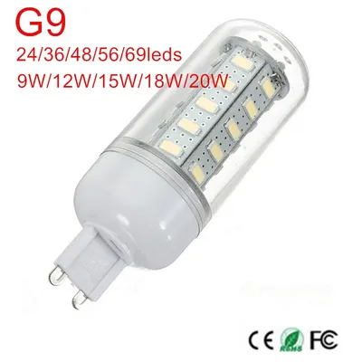 Ampoule Led G9 24/36/48/56/69 SMD 5730 9/12/15/18/20W pour lustre éclairage mural d'intérieur ac