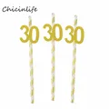 Chicinlife – pailles en papier avec numéros 30 40 50 60 pour boisson 30e 40e 50e 60e