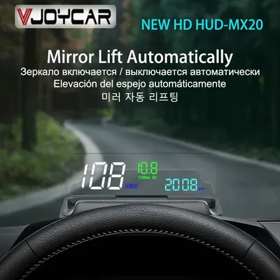 Miroir HUD MX20 affichage tête haute OBD2 compteur de vitesse de pare-brise budgétaire de vitesse