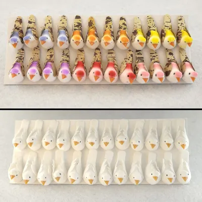 Mini Oiseaux Artificiels Vifs en Mousse Faux Oiseaux Multicolores Décoration de Maison et de