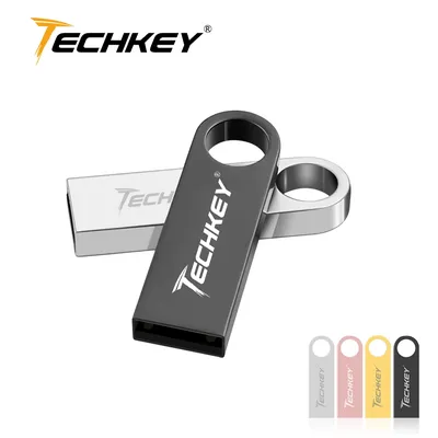 TECHKEY – Mini clé usb 128 métallique étanche support à mémoire de 4GB 8GB 32GB 16GB 64GB 2.0 GB